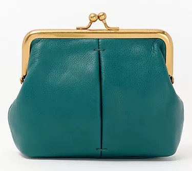 American Leather Co. Wolfe Frame Leather Kisslock Clutch