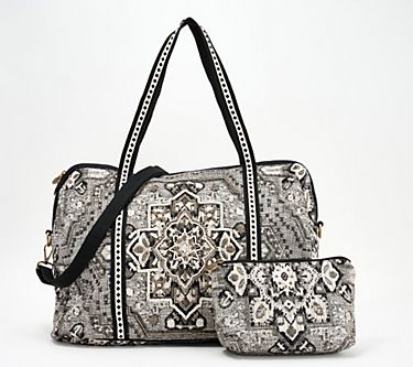 America & Beyond Embellished Weekender Duffel & Pouch