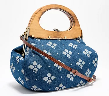 Patricia Nash Mirabella Wood Frame Leather Crossbody