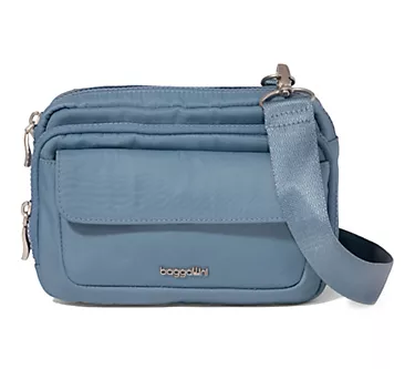 Baggallini Modern Double Zip Crossbody w/ Built-In RFID Wallet