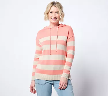 Belle Beach by Kim Gravel Seaside Sand Bar Stripe Hoodie