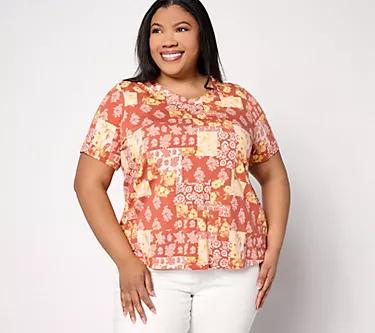AnyBody Lounge Cozy Knit Short-Sleeve Printed Tee 1 39859-anybody-lounge-cozy-knit-short-sleeve-printed-tee-1.webp