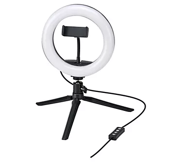 GPX TPDL801B Tripod with 8" Light Ring Vlogging Kit