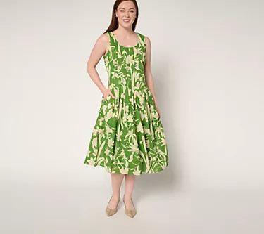 BEAUTIFUL by Lawrence Zarian Amanda Regular Cotton Printed Midi Dress