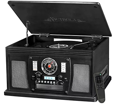 Victrola Navigator Wooden 8-in-1 BluetoothRecord Player