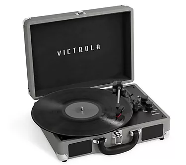 Journey Bluetooth Suitcase Record Player w/ 3-speed Turntable