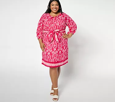 Studio Park x Amy Stran Regular Textured Cotton Dress with Belt