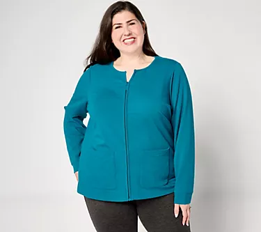 Denim & Co. Active French Terry Zip-Front Jacket