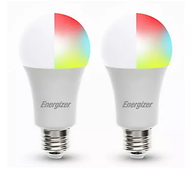 Energizer White & Color Dimmable 2-pack of Smart LED A19 Light Bulbs