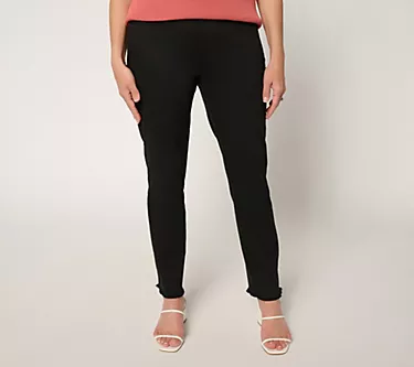 Belle by Kim Gravel Tall TripleLuxe Twill Frayed Ankle Jean