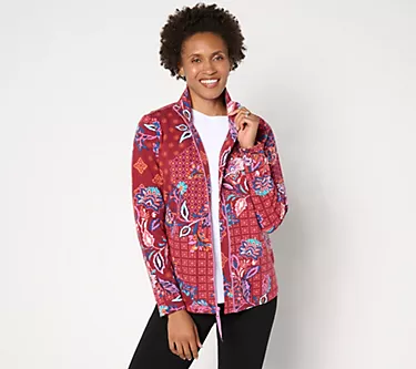 Sport Savvy Printed Patchwork French Terry Jacket