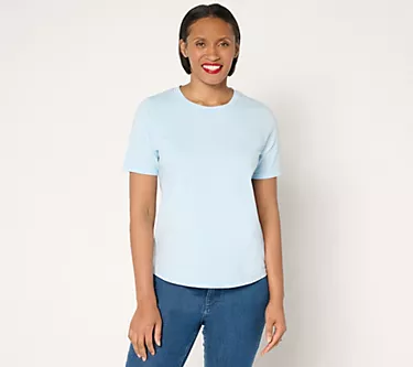 AnyBody 100% Washed Cotton Crewneck Essential Tee