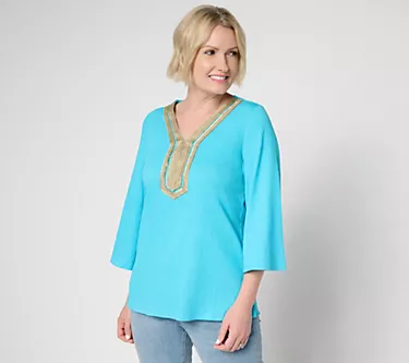 Belle by Kim Gravel Packabelle Gotta Getaway Glam Trim Top