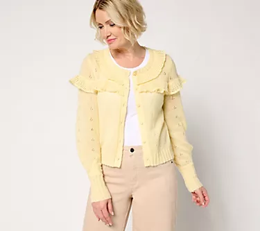 Me by Jennie Garth Folly Pointelle Cardigan