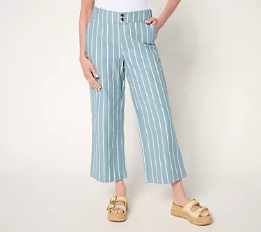 Me by Jennie Garth Petite 100% Cotton Twill Crop Pants