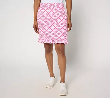 Belle Body by Kim Gravel Regular Geo Athletic Jersey Ruffle Skort