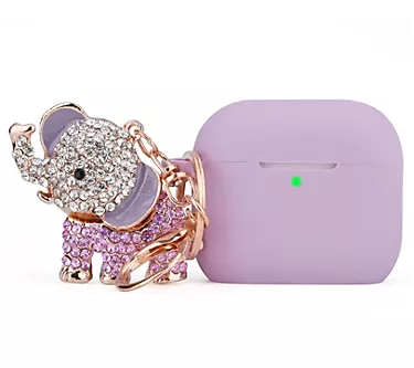 WorryFree Gadgets Apple AirPod Silicone Case w/Bling Elephant