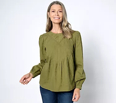 Me by Jennie Garth Bay Woven Blouse with Pleating 1 50557-me-by-jennie-garth-bay-woven-blouse-with-pleating-1.webp