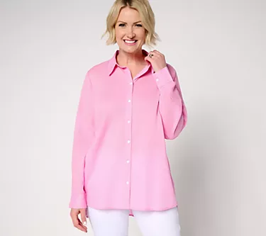 Peace Love World Cotton Affirmation Back Button Front Shirt