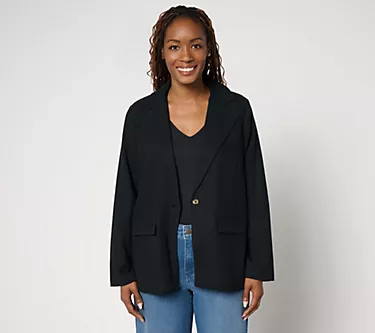 Me by Jennie Garth Mullholland Linen Blend Blazer