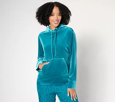 by Stacy London Plush Velvet Hoodie