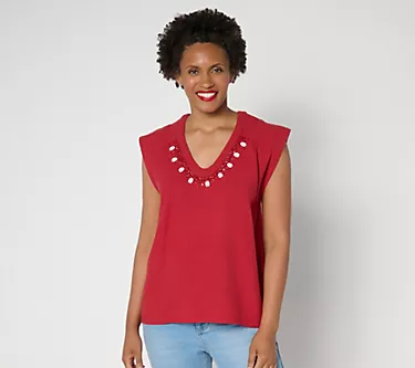 52976-peace-love-world-textured-cotton-top-with-embellished-neckline-1.webp