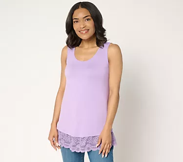 LOGO Layers by Lori Goldstein Knit Tank with Embroidered Mesh Hem 1 53404-logo-layers-by-lori-goldstein-knit-tank-with-embroidered-mesh-hem-1.webp