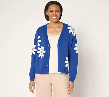 Peace Love World Garden Party Floral Cardigan Sweater