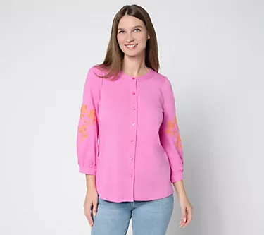 Belle by Kim Gravel Slub Knit Summer Rose Blouse 1 54082-belle-by-kim-gravel-slub-knit-summer-rose-blouse-1.webp