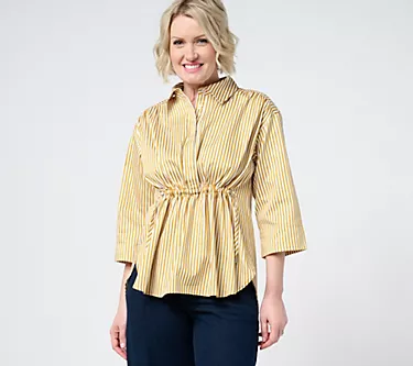 Carla Rockmore Collection Petite 3/4-Sleeve Shirt