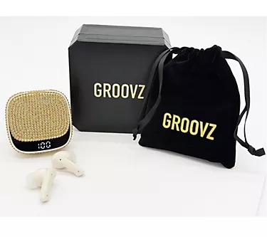 Groovz Luxe True Wireless Earbuds with Charging Case and Pouch