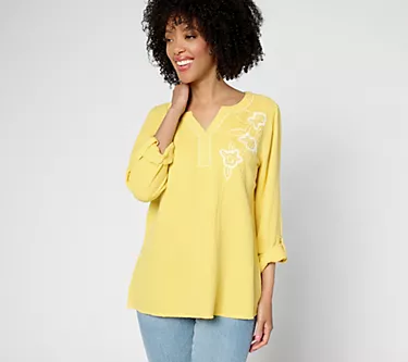 Susan Graver PURE Regular Getaway Gauze Embroidered Tunic 1 55959-susan-graver-pure-regular-getaway-gauze-embroidered-tunic-1.webp