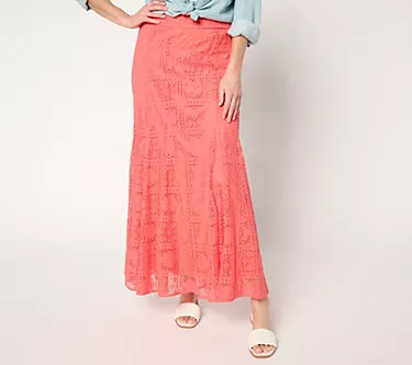 BEAUTIFUL by Lawrence Zarian Regular Pull-On Lace Maxi Skirt