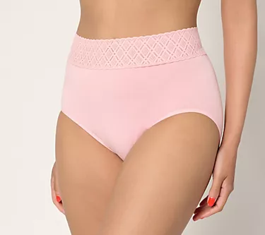 Breezies Comfort Breeze Lace Edge Hi-Cut Panty Set of 3