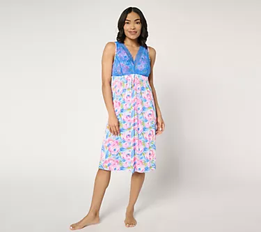 Breezies Lounge Lace Chemise with Built-in Bra