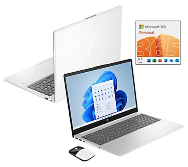 HP 15" Laptop Intel 4GB RAM 128GB Storage w/ HP Mouse and MS365