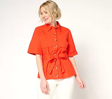 BEAUTIFUL by Lawrence Zarian The Milinda Short Sleeve Safari Jacket