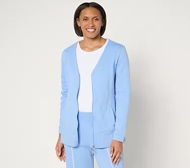 Sport Savvy Long Sleeve Zip Front Cardigan with On Seam Pockets