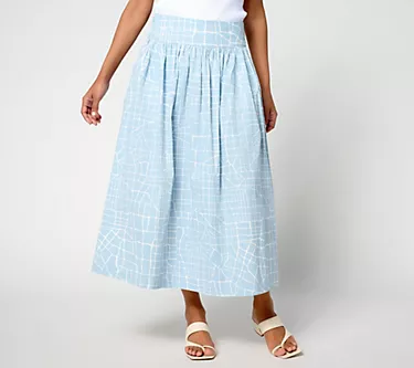 Me by Jennie Garth Regular Printed City Map Midi Skirt