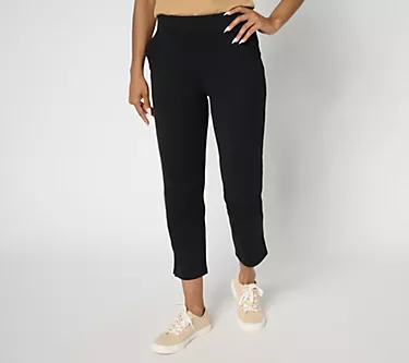 Denim & Co. Petite EasyWear French Terry Crop Pant