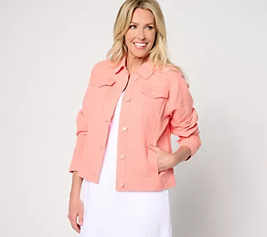 Isaac Mizrahi Live! Bridgehampton Cotton Gauze Jacket