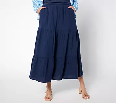 Studio Park X Amy Stran Regular Cotton Gauze Tiered Skirt