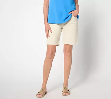 Quacker Factory DreamJeannes Flat Waistband 8" Shorts