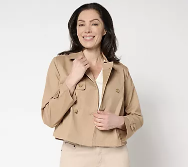 Me by Jennie Garth Cooper Cropped Trench Jacket