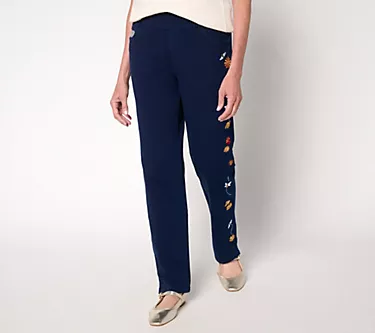 Quacker Factory DreamJeannes Short All a Buzz Straight Leg Pants
