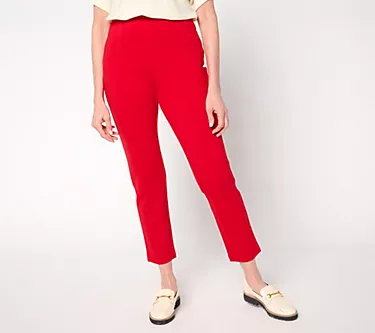 Joan Rivers Regular Signature Ponte Ankle Pants with Pintucks