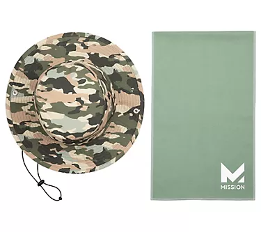 MISSION Cooling UPF50 Bucket Hat & Cooling Towel