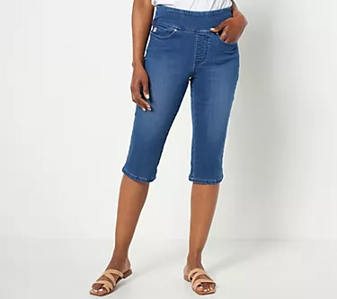 Belle by Kim Gravel Petite TripleLuxe Denim Pedal Pushers