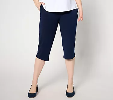 Susan Graver Petite Modern Essentials Liquid Knit Pedal Pusher