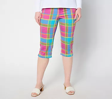 Isaac Mizrahi Live! Petite True Denim Printed Pedal Pusher